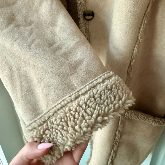 LL Bean Suede Sherpa Jacket Size XL - Picture 5 of 9